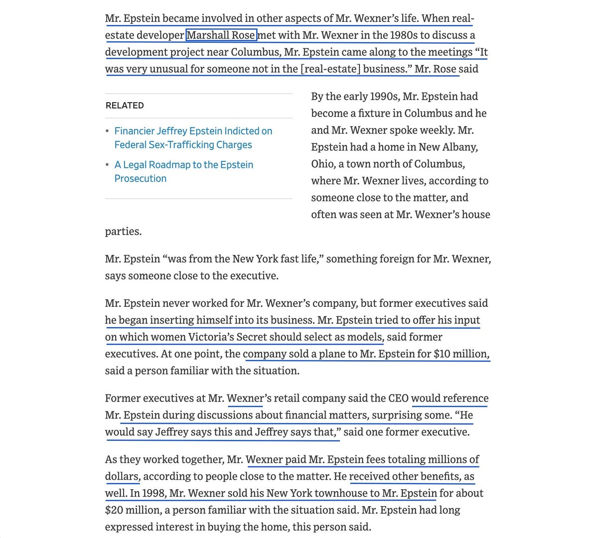 Jeffrey Epstein tried 2 offerinput on VS castings.Leslie Wexner sells Epstein plane$10MWexner wouldrefer 2 Epstein remarksduring corp mtgs."Jeff thinks this.Jeff thinks that."lolol