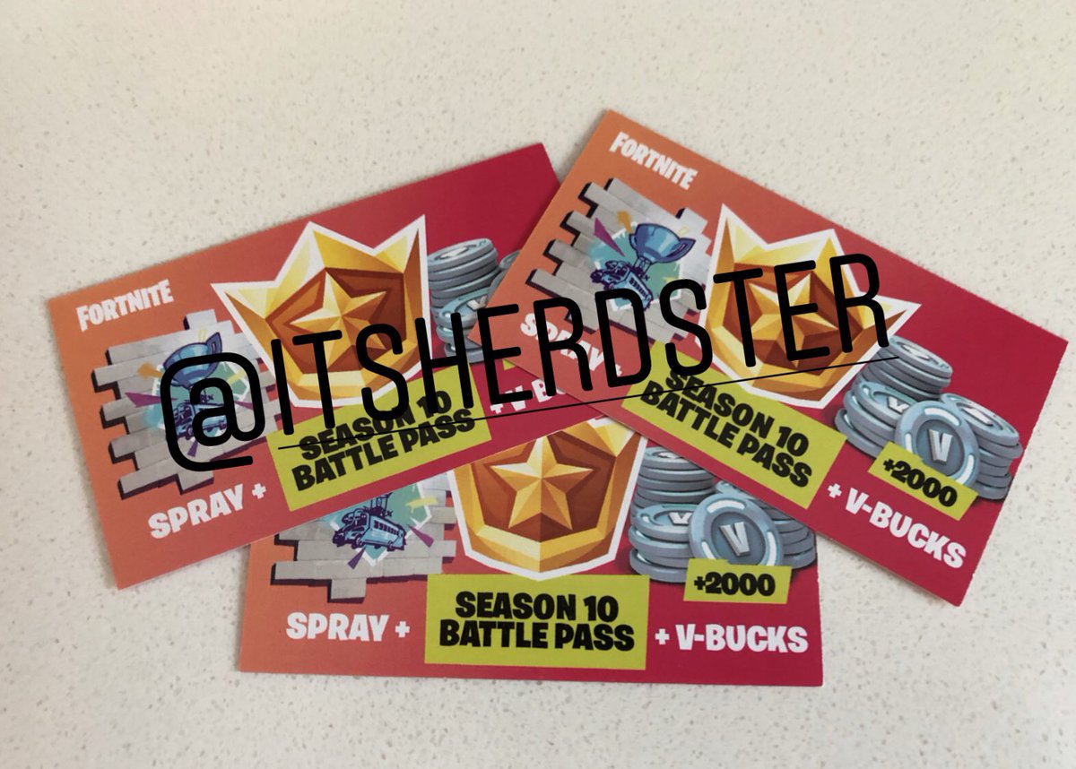 Herdontop On Twitter 3x Season 10 Battle Pass Code Giveaways To Enter Like Rt Follow Itsherdster Will End In 24 Hours Good Luck Fortnite Season 10 Battle Pass Code Fortnite Season 10 Battle Pass Code Herdontop On Twitter 3x Season 10 Battle Pass Code Giveaways To Enter Like Rt Follow Itsherdster Will End In 24 Hours Good Luck