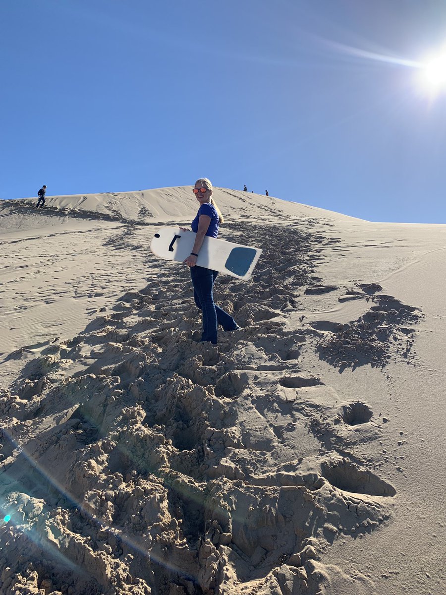 milesandpints's tweet photo. Um yeah, so sand boarding was awesome. We used snowboards and stood up on the 10 meter hill, then moved on to belly boards for the 170 meter hill. The walk up from the bottom of the big hill was brutal, but I still went down it three times. #AT101 #TDAD #SouthAfrica https://t.co/BpsSubfU7b