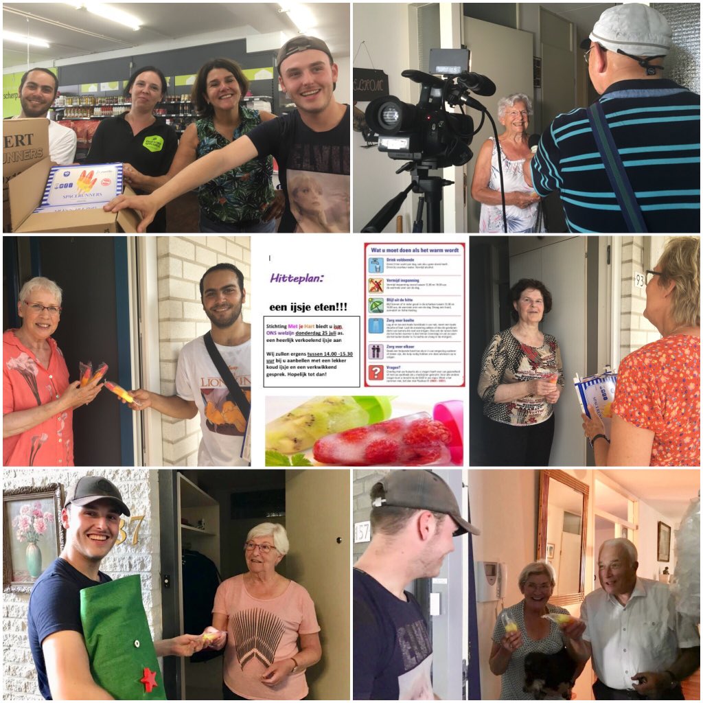 EstherDeBie's tweet photo. Op herhaling🍦Dit keer samen met jongeren @DeKluisVeghel en vrijwilligers @met_jehart en @ONSwelzijn 300 ijsjes bezorgd in 3 seniorencomplexen. #samendehittedoor #hitteplan #omziennaarelkaar #aandacht #alleenmaarblijegezichten #kleinemoeitegrootplezier #langerGELUKKIGthuis https://t.co/PnRkb3ucZP