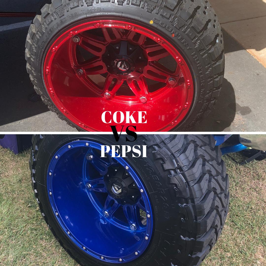 MauiPowderWorks's tweet photo. Coke vs Pepsi
Which one? Go.
#powdercoating #custom #powdercoated #hawaii🌺 #maui🌴 #offroad #fuelforged #powdercoated #liftedtrucks #newrims #ridinghigh #backyardbuilt #diy #trucks #savethewheels #garagebuilt #rims
#coke #pepsi #columbiacoatings #prismaticpowder https://t.co/788BCG0CHf