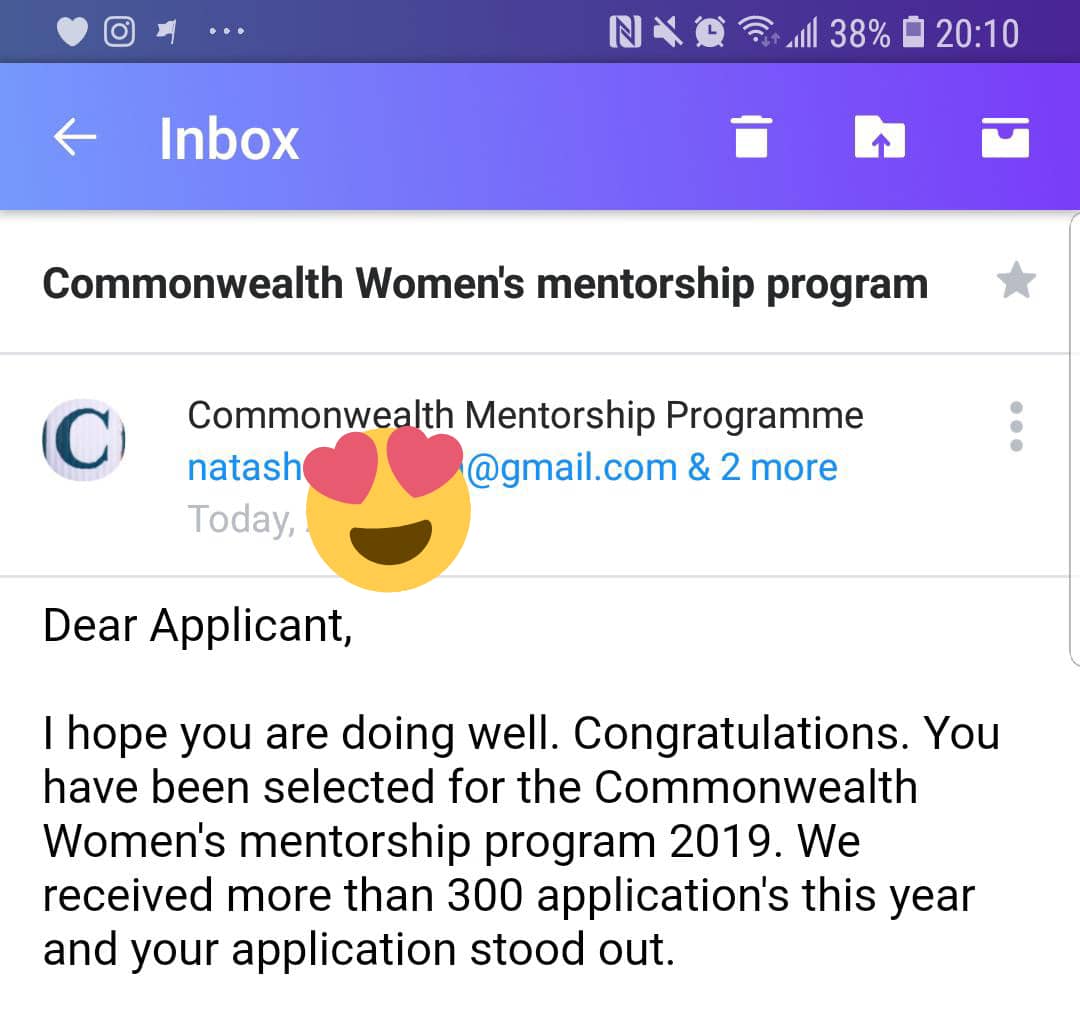 Emily_Efeti's tweet photo. And I got selected for the @commonwealthsec Women's Mentorship Program 💃💃💃 I am happy to bring this home💃💃💃💃
#ImFeelingMyself #FeelingMyself #SoaringToTheTop #iloveDMF #ImpactingLives #MyMandelaLegacy #CWMentorship @cwmentoring https://t.co/ePJ8sKE7gx