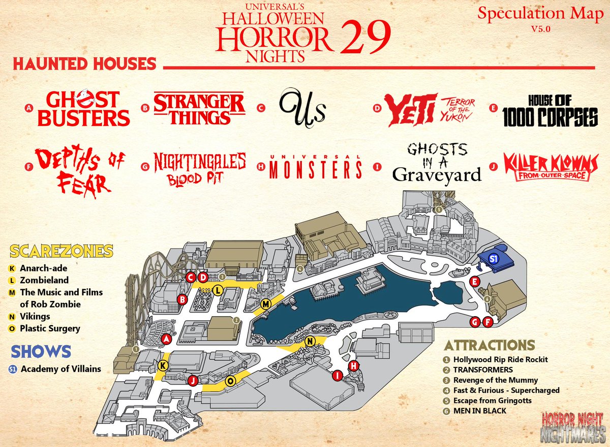 New #HHN29 SpecMap! Only 3 houses left to be confirmed now.