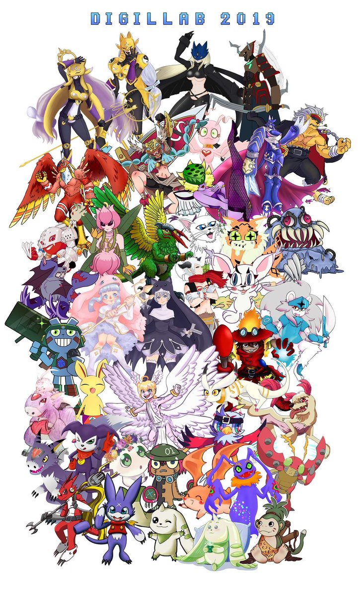 julymurasaki's tweet photo. Digillab I organized on Facebook
Full res:
https://t.co/LHRdDwYMeC
here you can see every illustration with credits to these amazing artists: https://t.co/55daziFLHD
I did the sistermon noir :D
#digimon #digillab #digillab2019 #artistcollab #artistcollaboration #デジモン https://t.co/vdUx0k2uvC