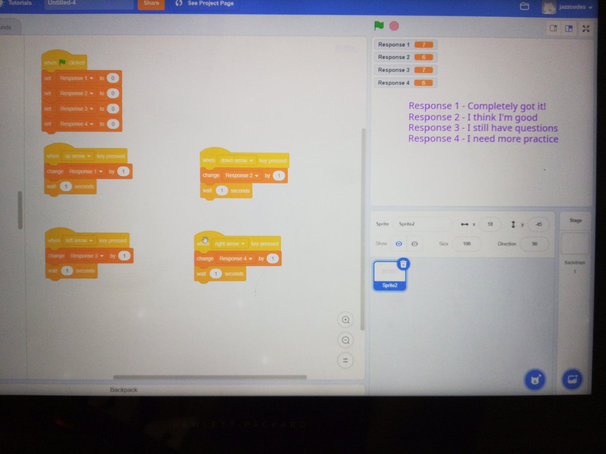 Integrating classroom technology to create quick exit tickets! Quick check made from #makeymakey and #scratch. I can't get enough! #edtech #digitalclassroom
