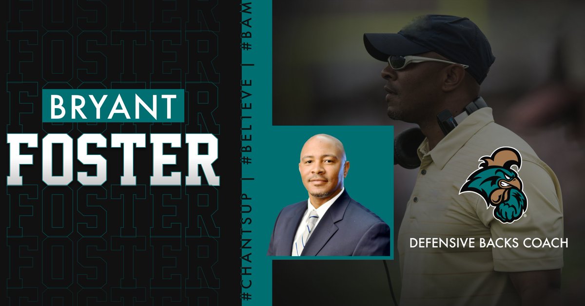 #TEALnation, join us in welcoming Bryant Foster to the Beach as our new defensive backs coach! #ChantsUp | #BEL1EVE | #BAM 

goccusports.com/news/2019/7/26…