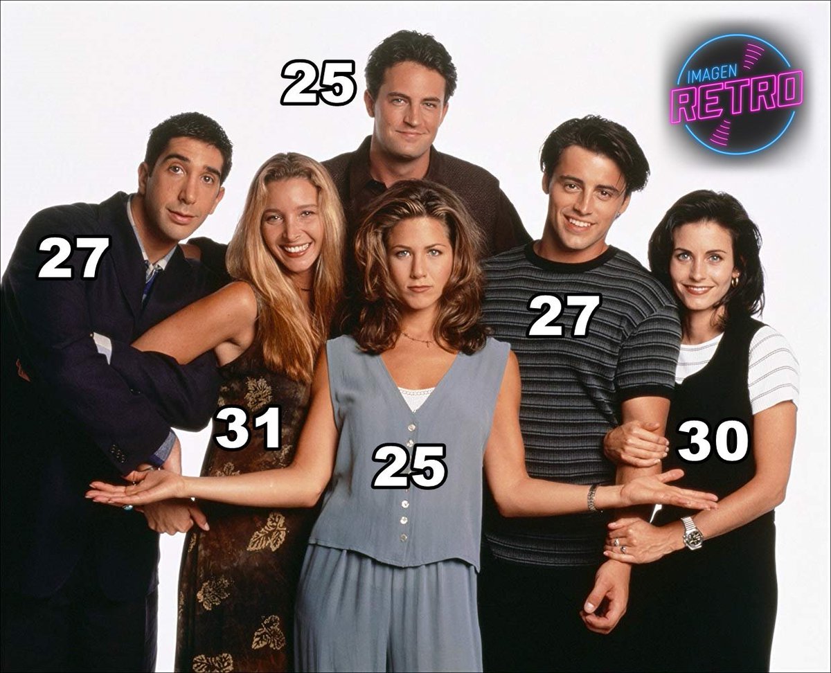 La edad de los actores de 'Friends' cuando empezó la serie