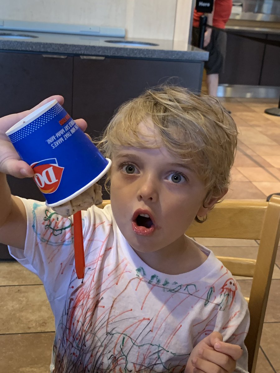#MiracleTreatDay passing the Blizzard love down to the next generation...we tried, but Leona missed out on her first bite! 😆 A few hours left to visit your local DQ to get your ice cream fix AND support your local Children’s Miracle Network Hospital! #CMNH #ChampionsForChildren