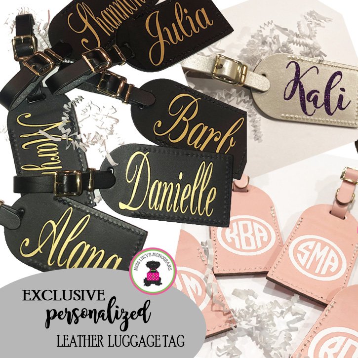 LucysMonograms's tweet photo. our leather luggage tags offer you custom personalization!  a unique...so appreciated gift ...group discount available!  https://t.co/gtQxWM6SpN https://t.co/wLq4YXJBEa