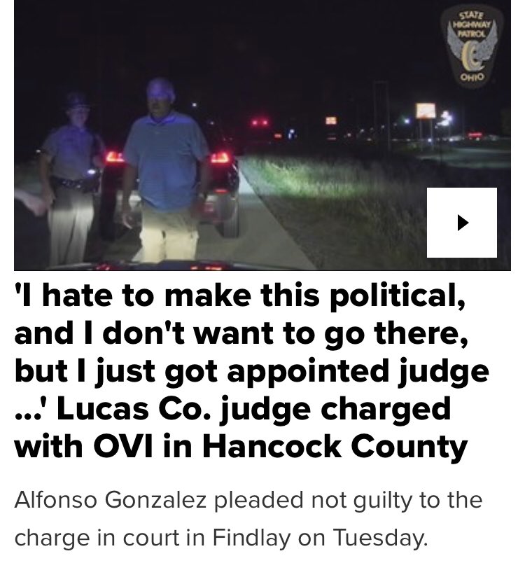 Republican Judge #AlfonsoGonzalez of The Lucas County Common Plea Court was ARRESTED for DUI by Ohio Highway Patrol ...this was the same Judge who refused to release detainees from Lucas County Work Release forced to live in an infested molded jail #toledo419 #sirmaejor