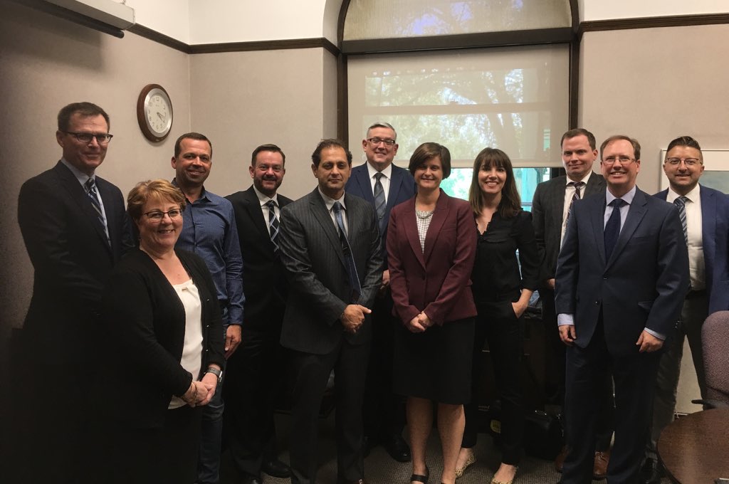 JohnGrahamCAN's tweet photo. Thanks to Ministers @JasonNixonAB, @tanya_fir &amp; @JasonCoppingMLA’s team for a terrific discussion today about growing retail jobs &amp; creating a greener Alberta.  Over 225,000 Albertans supporting 17,000 AB stores already!  #RetailMatters @loveretail @CCCD_Philippe https://t.co/pqTgYku8aI