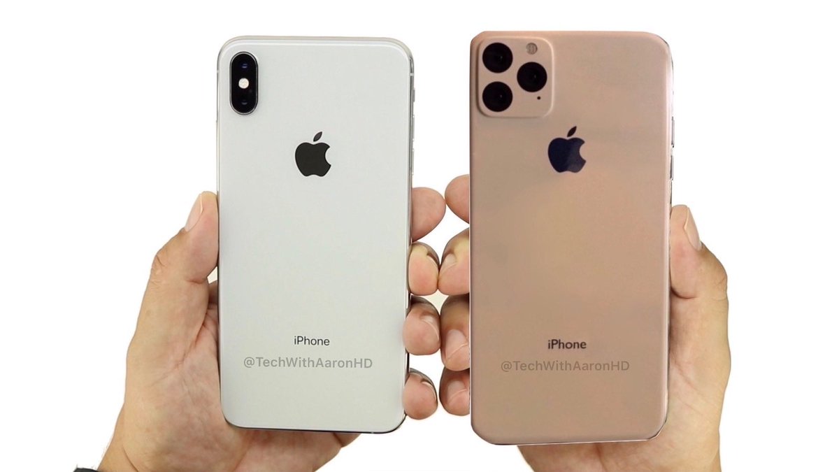 ReviewTheBest's tweet photo. Got the official dummy unit into the studio, hereβs what we can expect the camera system to actually look like (Color Matched) on the iPhone 11 and iPhone 11 Max!π±π
#iPhone11 #iPhone11Max #Apple #TechWithAaron https://t.co/WnxNGyTWfy