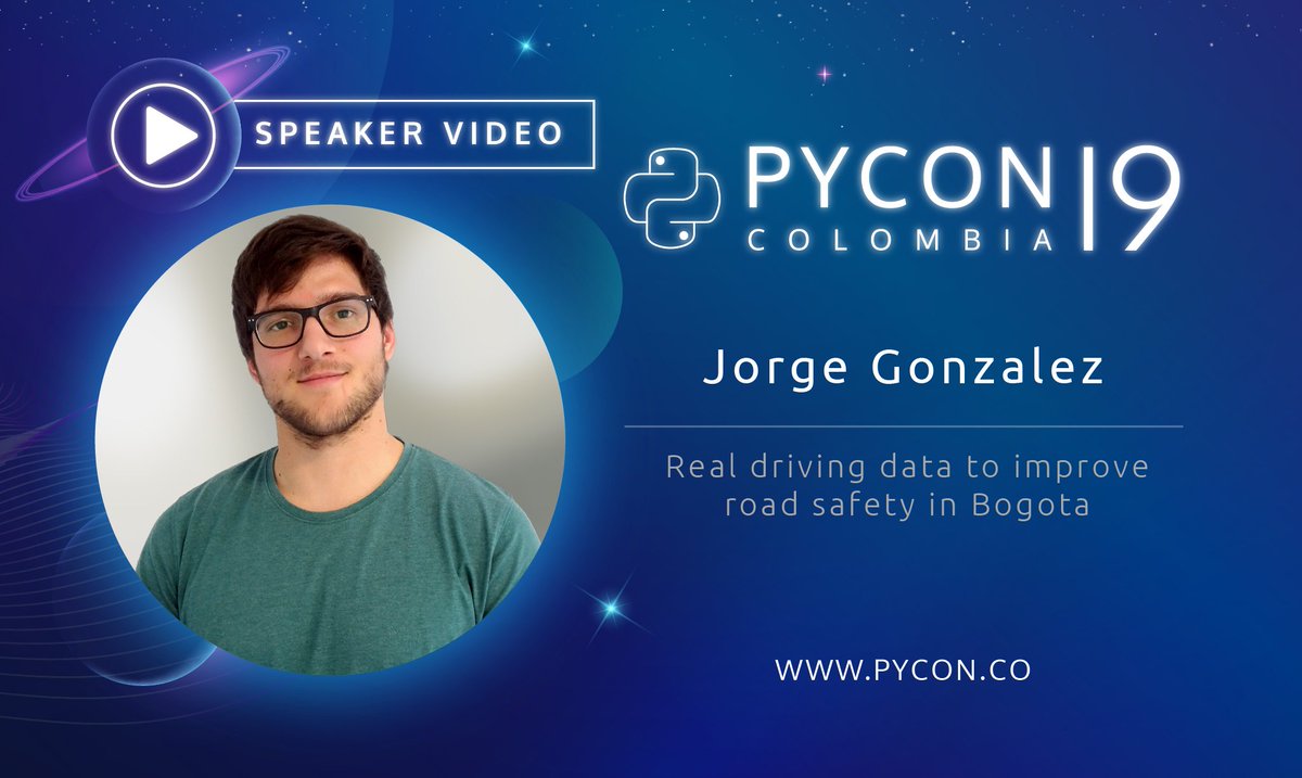 pyconcolombia's tweet photo. Watch video of Jorge Gonzalez, he teaches us about "Real driving data to improve road safety in bogota".
https://t.co/yvrRdOuu6X
#PyConColombia2019 https://t.co/N1fuKTtSz6
