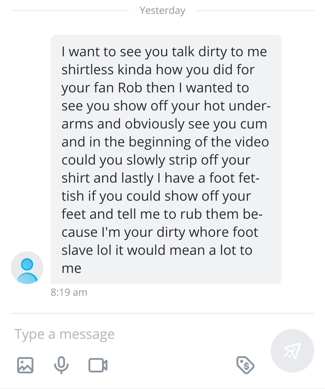 Damn bro ?
Some of y'all are actually wild about that feet stuff eh ?
Ask and you shall receive...
Want