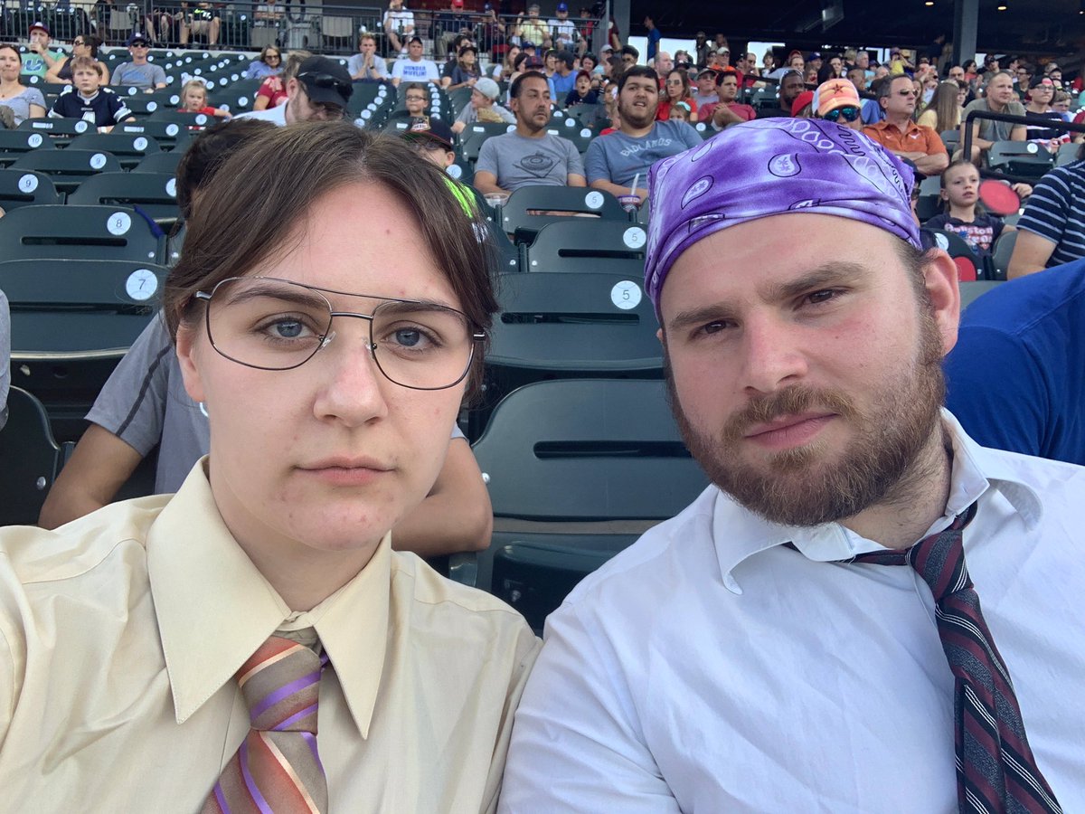 Give my wife the #DundeeAward for Best Office Wife at the @RRExpress game. #PrisonMike #Dwight #TheOffice #TheOfficeNight @theofficenbc #roundrockexpress #RRExpress