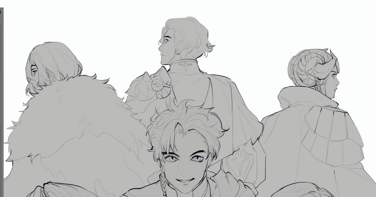 sneakpeak of the timeskip trio too (: drawing edelgard's back of her head made me almost cry but looking at claude made me ??thank the lord 