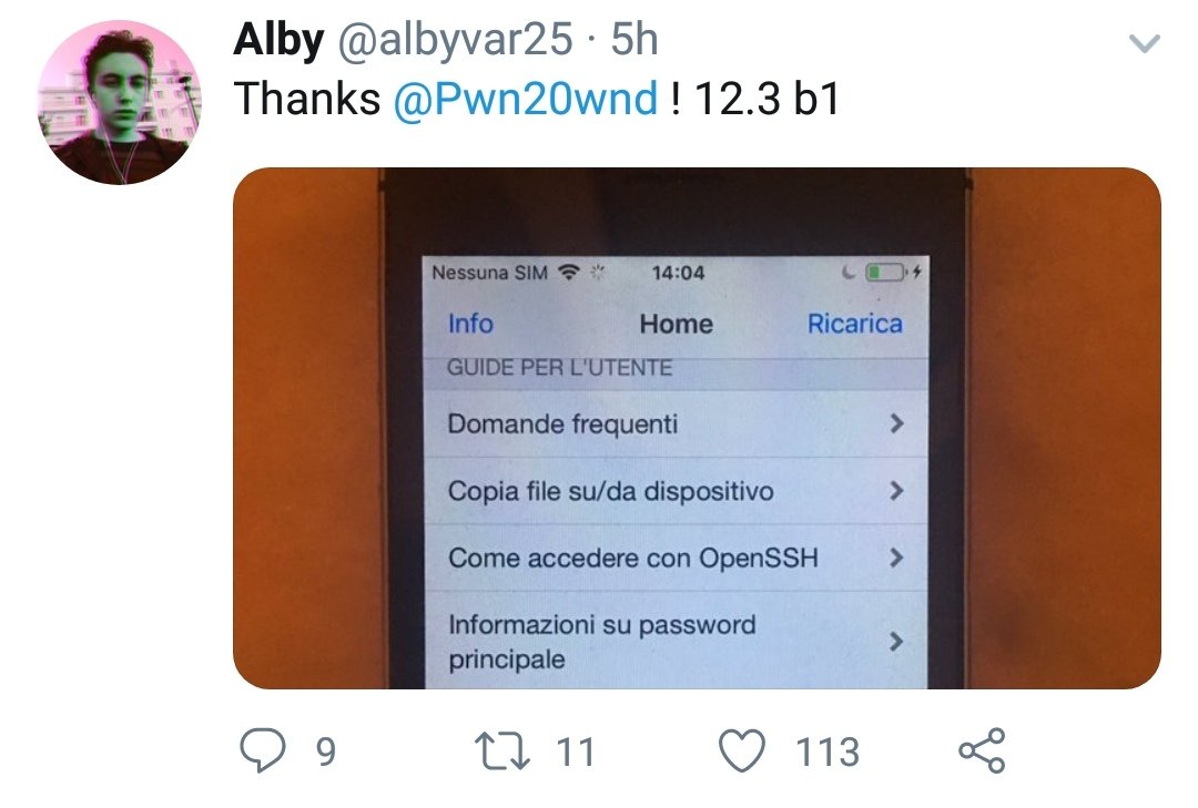 ZeeJailbreak's tweet image. 💣💣💣Hope.

iOS 12.3 b 1 with cydia..

like ♥️ retweet 💫
zeejb.com

#ios12_1 #jailbreak