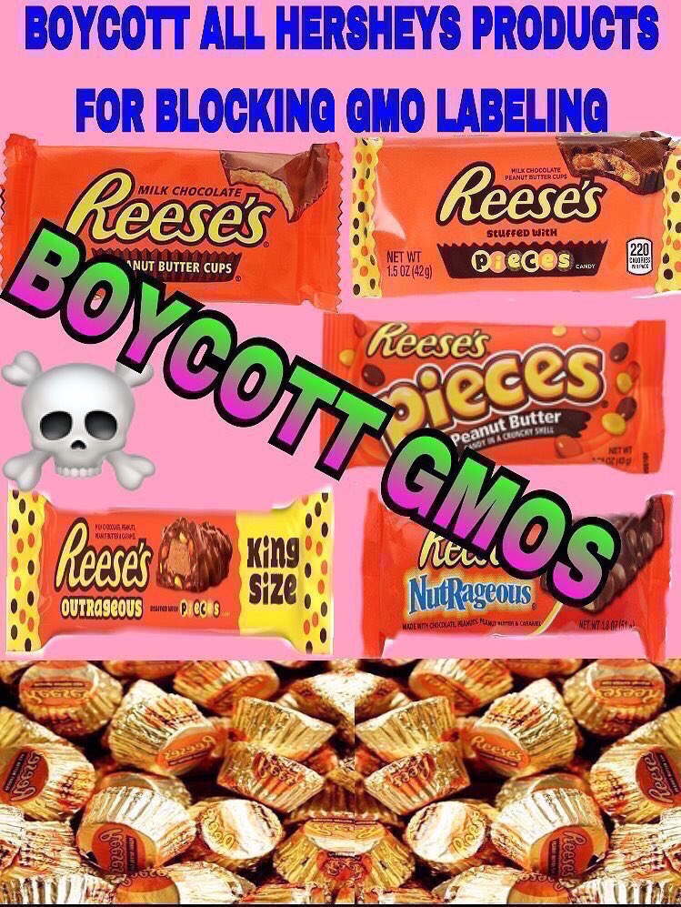 VirginiaInCal's tweet photo. Shame on #Hersheys for marketing its toxic GMO Frankenfood to children !
Boycott all @Hersheys products like #ReesesPBCups for blocking GMO labeling laws. #ThursdayThoughts @prettyrwisted @kirp24 @daddylou13 https://t.co/Qr3hPYKM1i