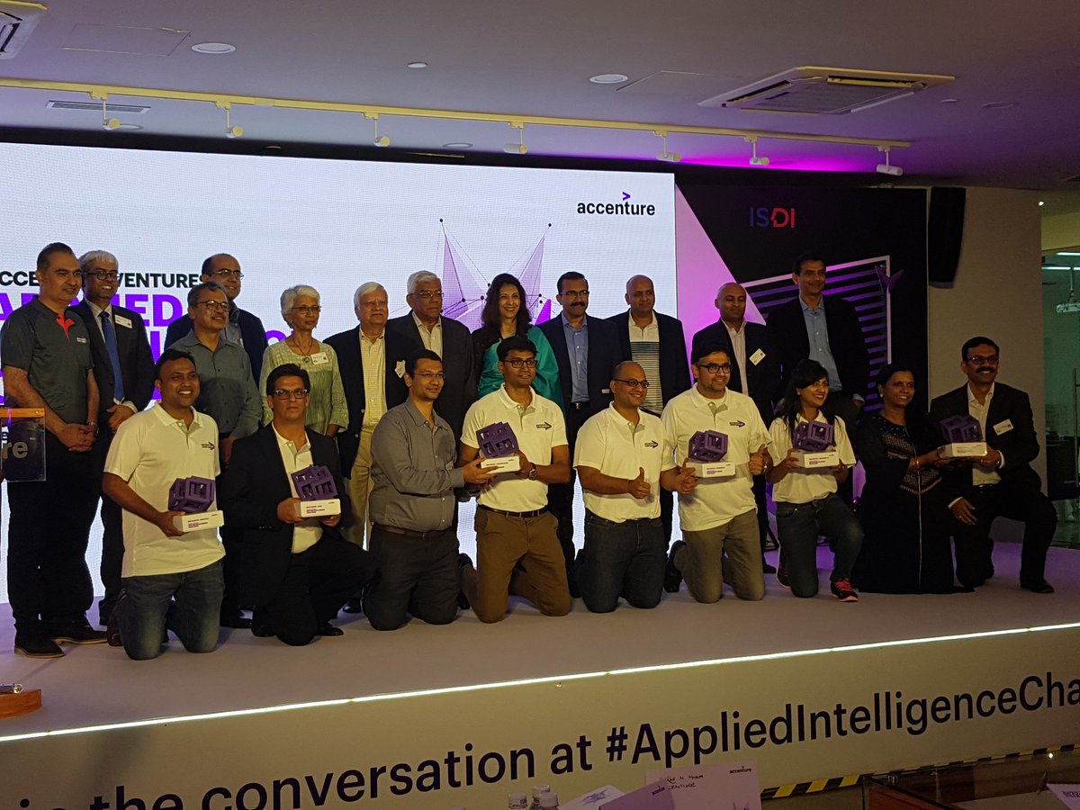 AccentureIndia's tweet image. Congratulations to the 5 deep-tech startup winners of the @Accenture #AppliedIntelligenceChallenge 2019! @niramaianalytix @LocoBuzzIndia @numberzofficial @StrayosAI and MMS.Ind @RahoulAnders