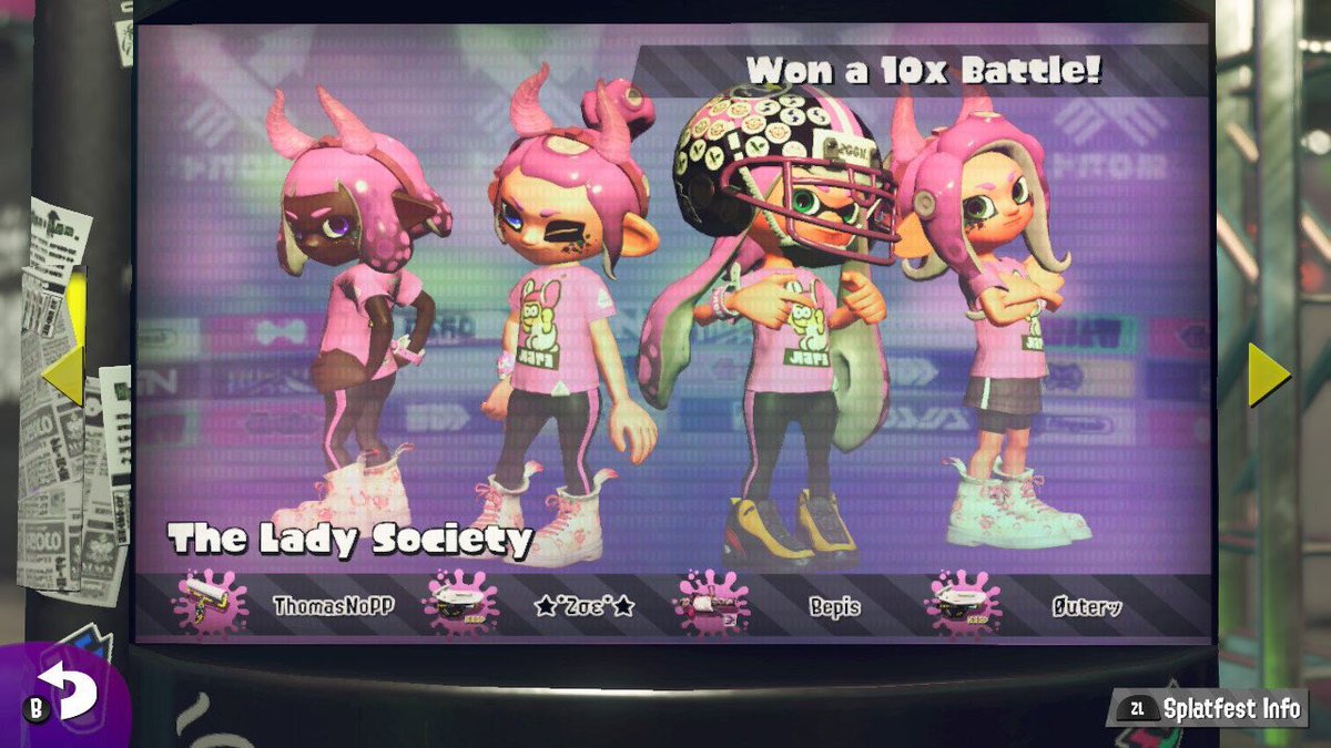 reloaddevilz's tweet photo. Here’s all of my 10x battles I’ve won. There isn’t many but I’m proud.
#TeamHare #TeamTimeTravel #TeamChaos #Splatfest #SpringFest #Splatocalypse #Splatoon2 https://t.co/Y2V6euPYPc
