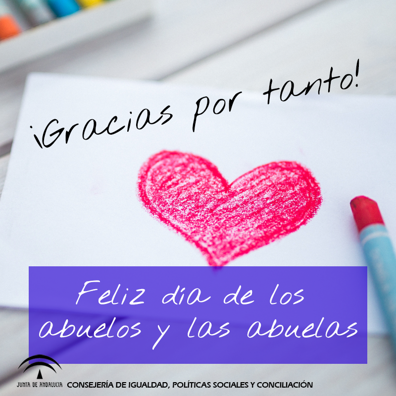 IgualdadAND's tweet photo. 👴👵 Abuelas y abuelos sois insustituibles en nuestras vidas. ¡Gracias por tanto! #GraciasAbuelos https://t.co/yP8tg1JTtt