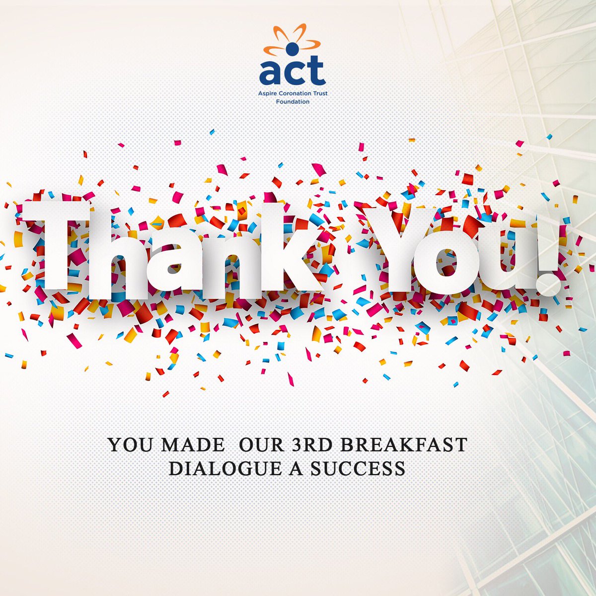 ACTFoundation_'s tweet photo. With a grateful heart, we say a big thank you to everyone who attended #BreakfastDialogue2019
Thank you for supporting our work in the development sector #EngagingforGrowth https://t.co/fFDDP45G7y