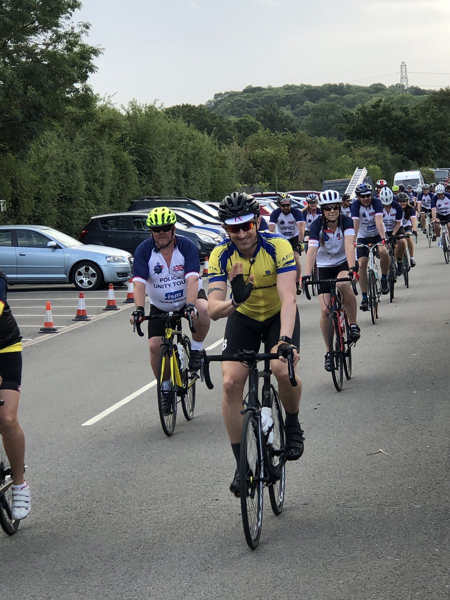 Brilliant to see the @UK_COPS #policeunitytour set off from @leicspolice HQ this morning with Leics and @DerbysPolice together riding for fallen officers #proud