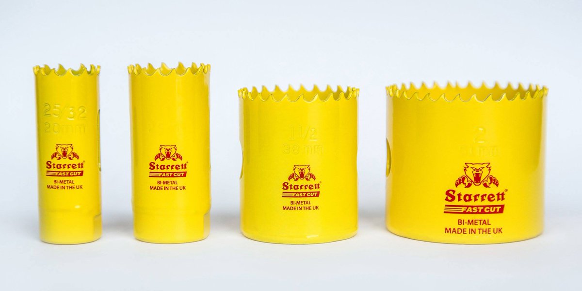 Starrett_UK's tweet image. Suited to cut stainless and mild steel sheets &amp;amp; manufactured in the UK, our Bi-Metal Fast Cut Hole Saws will cut through tubes with a wall thickness of up to 3mm. 
👉starrett.co.uk
#Holesaw #FastCut #Starrett.