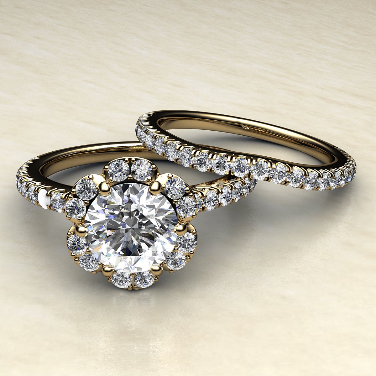 Pure_Nile's tweet photo. Halo round diamond french pave setting bridal set engagement ring crafted in precious 14k gold.
Available in white gold, yellow gold, rose gold and platinum 950.  
Featured styles #230RMB

#halo #round #bridalset #fashion  #diamondring #jewelry #proposal #purenile #womensfashion https://t.co/2gTSbfh5Ja