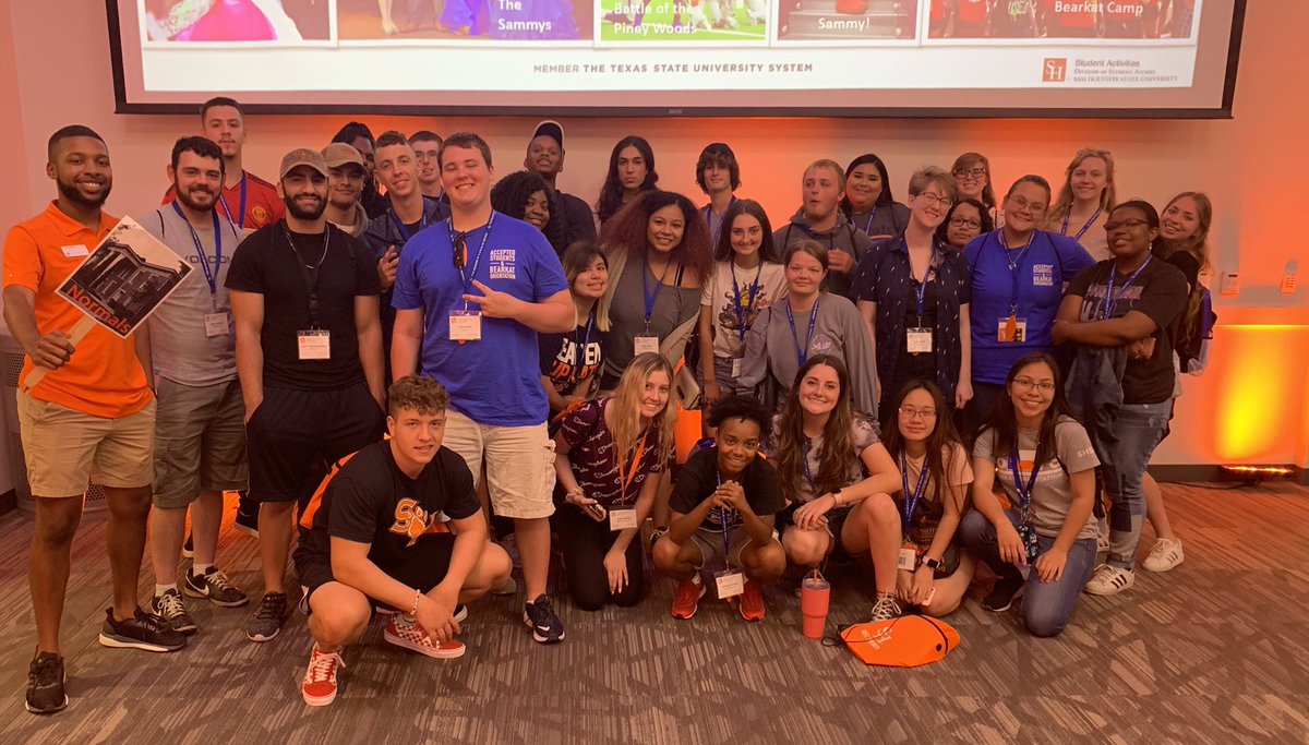 Normals_SHSU's tweet photo. The last Team Normals for this summer of 2019! Shoutout to you all, thank you for making my last session so great! See you guys to tomorrow bright and early at 7:30!! #bearkatorientation https://t.co/ViFEXgWIAQ