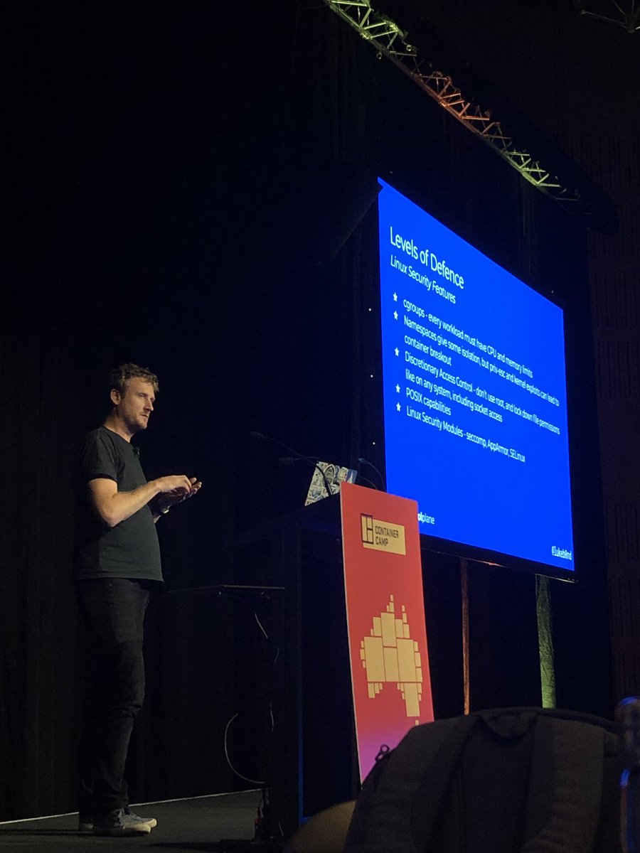 monica_mendes_m's tweet photo. @lukeb0nd at @containercamp ✨ Kubernetes security - Levels of defence #container #Conference #DevOps #security #WomenWhoCode #devopsgirls #ladiesofcode #girlgeeksydney https://t.co/kfdNorJYSz