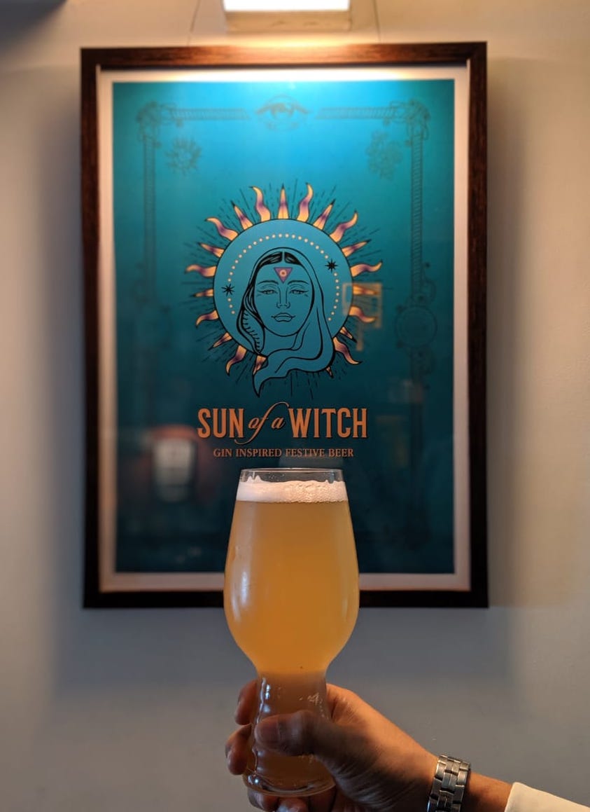 Sun of a Witch - it's Friday! 
Brewed with a heady bouquet of juniper, coriander, liquorice and scents of cucumber, this collaboration by Woodside Inn and <a href="/gatewaybrewery/">Gateway Brewing Co.</a> is just what the elements demand. Get your hands on our gin-inspired festive brew today.

#BnBFest2019