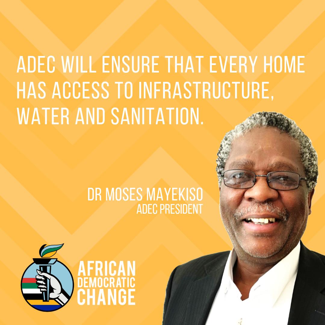 ADEC_SA's tweet photo. Service Delivery:

Rural homes shall be provided with running water, tar roads, crossing bridges, schools and transport for children and workers.

Removal of all pit toilets and bucket systems by 2030.

#ADeC2019 #TheChangeParty #PeopleCentredTransformation https://t.co/yqMvG4JLSh