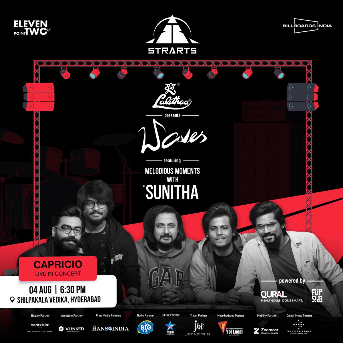 StrartsWorld's tweet photo. This handsome five-some is going to rock Hyderabad LIVE on 4th of August. Watch Capricio take the stage at #ShilpakalaVedika!
#Strarts #Platform #ArtEnthusiasts #Events #ArtistsCommunity #11point2 #music #concert #evening #BandCapricio #Capricio #LiveMusic https://t.co/Pb4bo9j0Q1