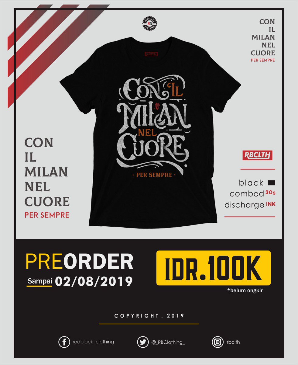 _RBClothing_'s tweet photo. pre-season PREORDER
—— 02 Agust 2019
.
.CON IL MILAN NEL CUORE
.PAOLO MALDINI
.ZORRO BOBAN
.
WA : 081343442066
#acmilan #paolomaldini #boban
#rbclth #redblackclothing https://t.co/OncnL6K6Sn