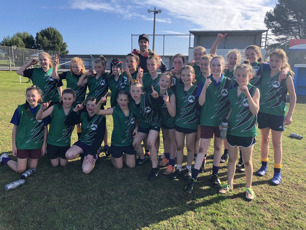 Moyne PS (green) defeat Warrnambool PS in today’s SSV Regional Primary Schools Trials held in Warrnambool