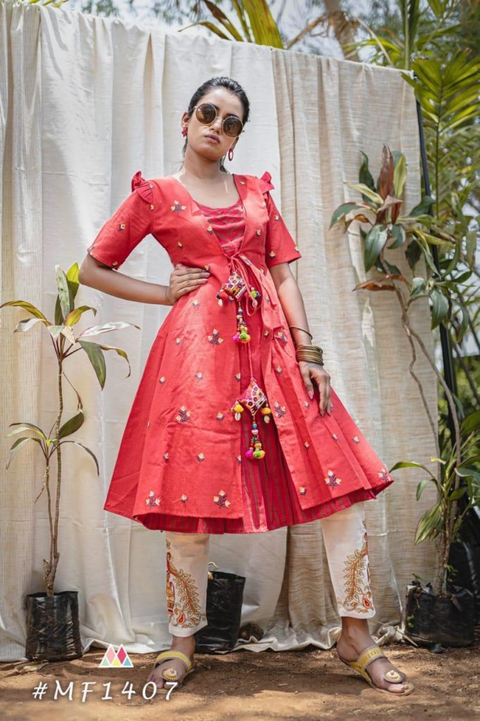 PEHER BEBO ATTRACTIVE VISCOSE ORGANZA READYMADE KURTI - Rehmat Boutique