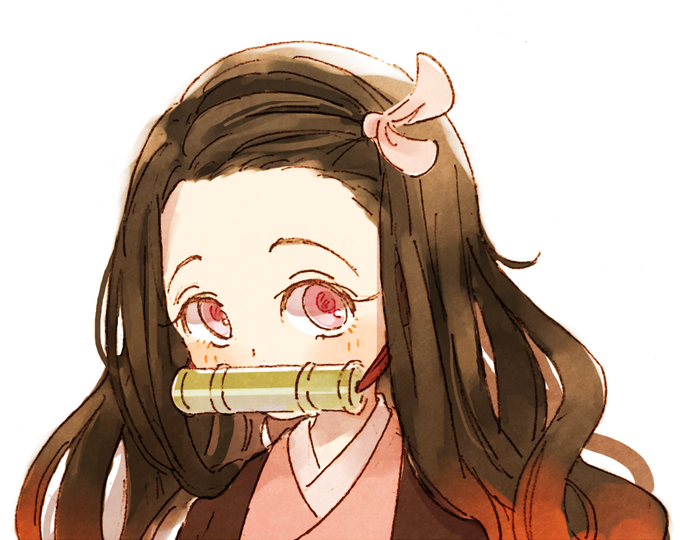 ガナリモさんがTwitterに投稿した竈門禰豆子(鬼滅の刃)のイラスト。