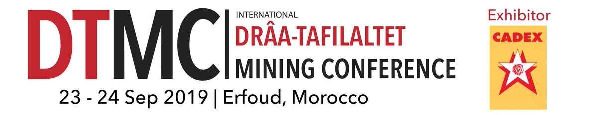 Honoured to have CADEX Group onboard as exhibitor at DTMC. Established in 1912, CADEX is a Moroccan company specialising in #explosives for mine #blasting, #drilling etc. More info at dtmconference.com/cadex