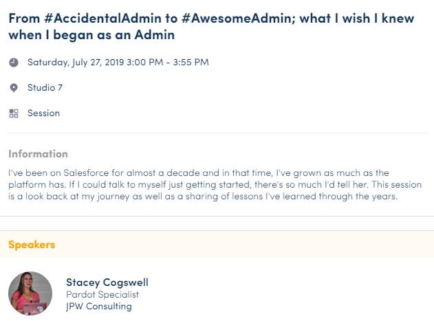 WITnessSuccess's tweet image. *ATTN ATTENDEES*  Session alert--&amp;gt; @StaceyGCogswell 
From #AccidentalAdmin to #AwesomeAdmin; what I wish I knew when I began as an Admin  Be sure to ⭐ on your @Swapcard app to secure your spot!