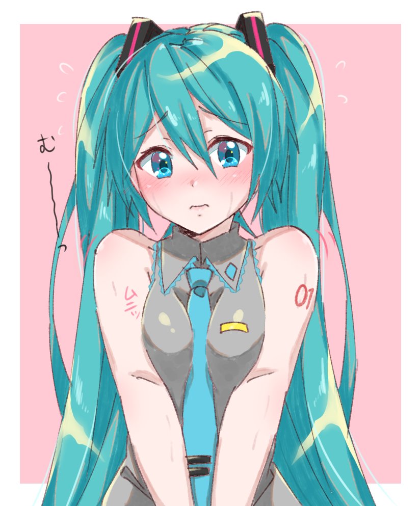 初音ミク 「ミク「小さくないもん…!」 」|すぽのイラスト