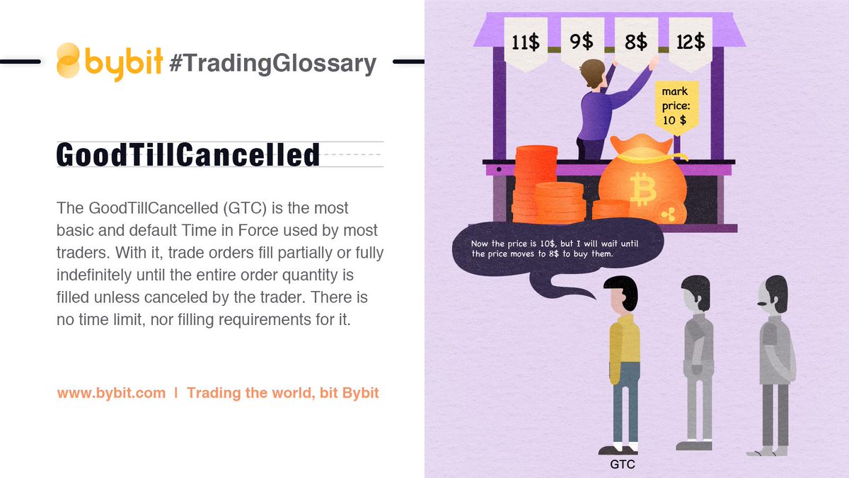 Bybit_Official's tweet image. Learn about Good Till Cancelled orders with the #Bybit #TradingGlossary

At Bybit we want to educate our traders and grow together with you. 

Read more: help.bybit.com/hc/en-us/artic…

Try your first margin trade for free with a $10 welcome bonus: bybit.com/bonus