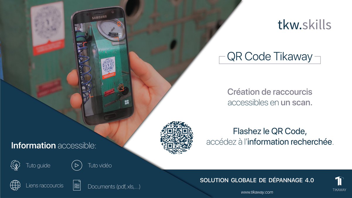 Vous connaissez tkw.skills ?🤓
C'est le nouveau nouveau service de <a href="/TikawayApp/">TIKAWAY #RealTimeVideoAssistance 👓👷‍</a> pour garder toutes ses infos techniques à portée de main, et accessibles en 1 seconde. 
1. Dématérialisez vos documents
2. Créez vos QRCodes 
3. Flashez 
#plusrapidequuneprisedephoto
#depannage40