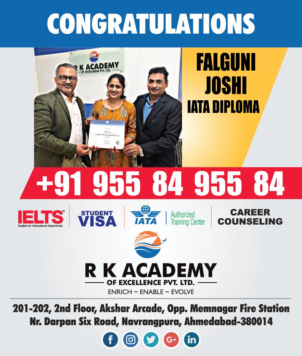 rkacademy_net's tweet photo. Congratulations Falguni Joshi for Graduating #IATA Diploma ! R K Academy Wishes You All The Best For Your Future !
#RKAcademy #RKAcademyAhmedabad #flyforeign #Studyabroad https://t.co/nnpe1gzBb8