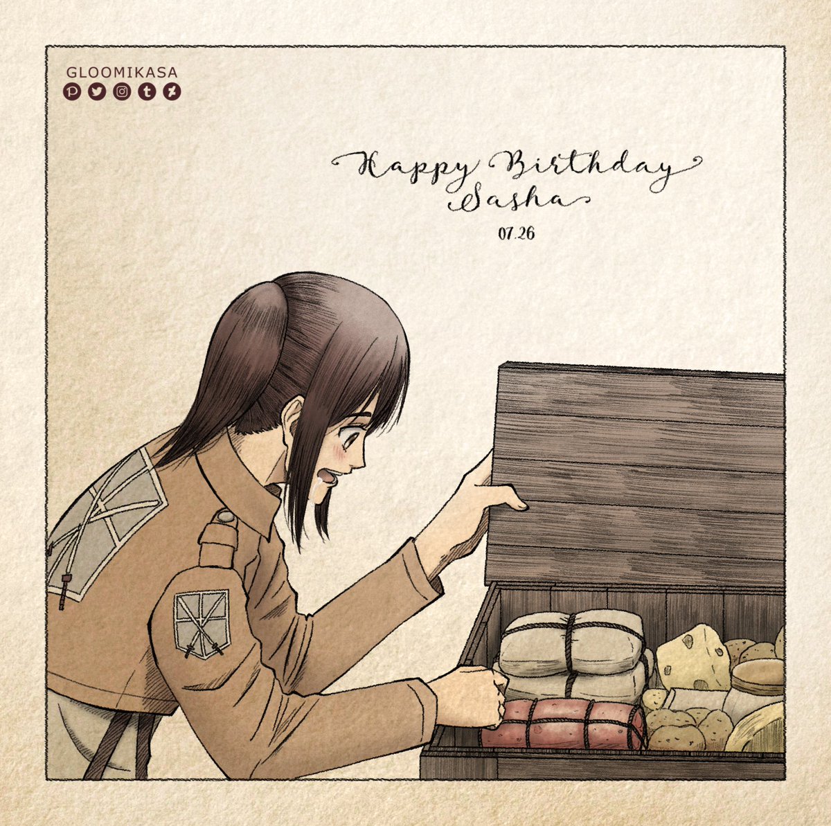 Gloomi Happy Birthday Sasha サシャ ブラウス生誕祭19 サシャ生誕祭19 サシャ ブラウス ミカサ アッカーマン 進撃の巨人 Shingeki