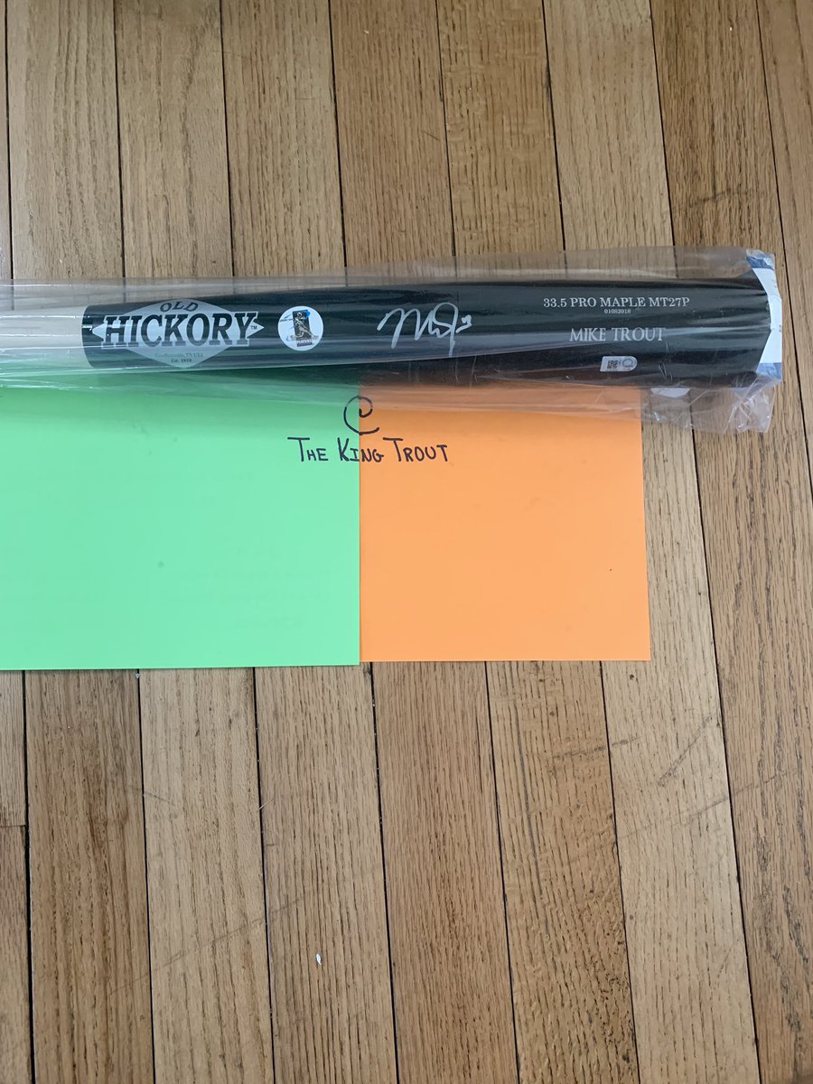 TheKingTrout's tweet image. @MikeTrout @beckettmedia @Angels @MLB @espn @HobbyConnector  #SignedBat #miketrout #trout #GOAT #MyPC