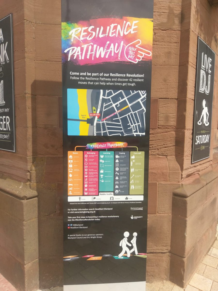 IonaBeange's tweet photo. Resilience Pathway in @HSBLACKPOOL. What a great way to remind people about #resilience in their daily lives. #MHDSScot https://t.co/VGC05RrBq5