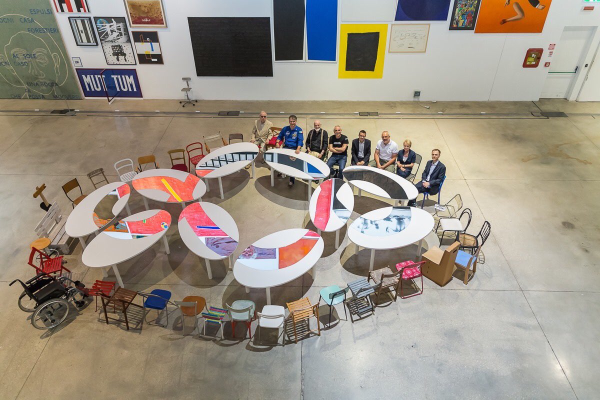 _cittadellarte's tweet photo. Mission VITA, l’arte nello spazio. #MacroAsilo foto di gruppo: Mario Pieroni, Paolo Nespoli @astro_paolo, Michelangelo Pistoletto, Giorgio De Finis, Fabrizio Zucchini @ASI_spazio, Saverio Teruzzi @artivazione, Dora Stiefelmeier @radioartemobile, Fabrizo L’Abbate @ESA_Italia https://t.co/DvY507dw5t