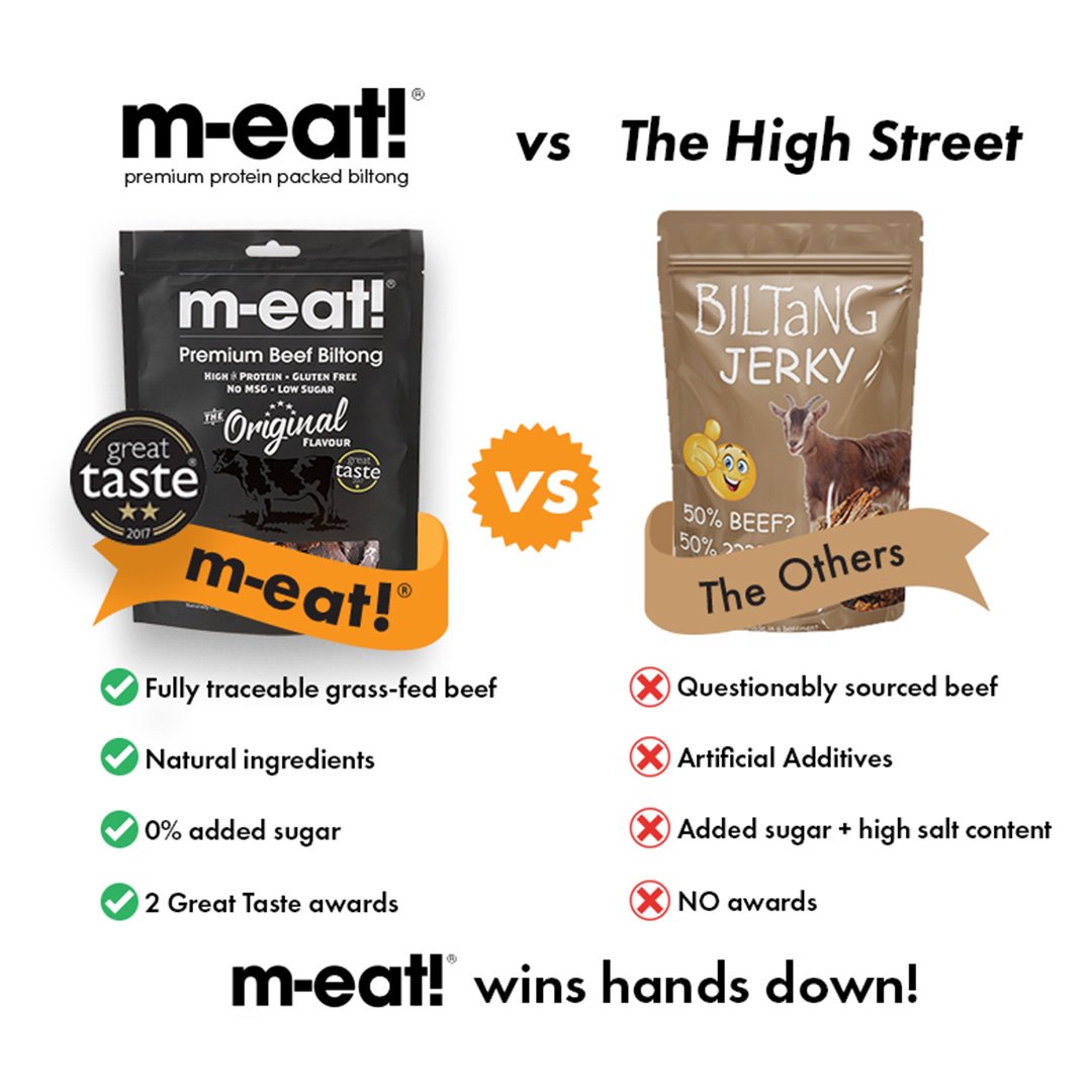 You've tried the rest now try the BEST! Shop m-eat! premium biltong online now m-eat.co.uk #biltong