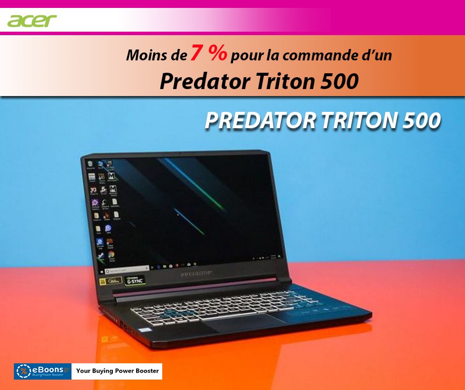 eboonscom's tweet image. Soon back to school! do not hesitate to take advantage of this promotional offer on the Predator Triton 500 laptop which will be delivered with accessories.
Click: bit.ly/2JQWzK8
Valid until 09 August 2019 with the code SAVING7
_______________
#Acer #eboons #codepromo